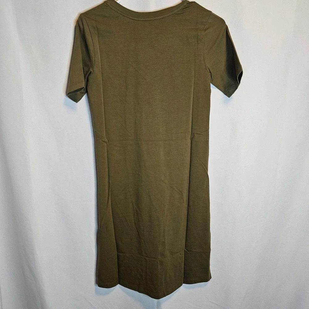Universal Standard Military Olive Green Tesino Dress, V-Neck,‎ 4XS=XS, New